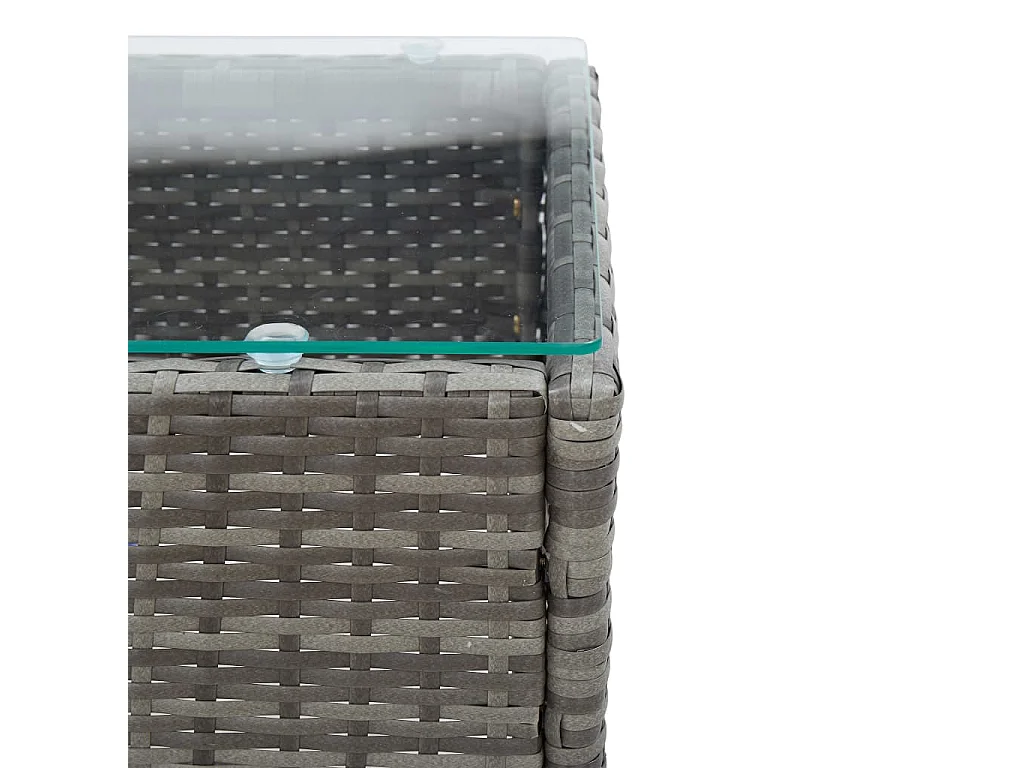 Mesa de centro 60x40x36 cm vime PE cinzento