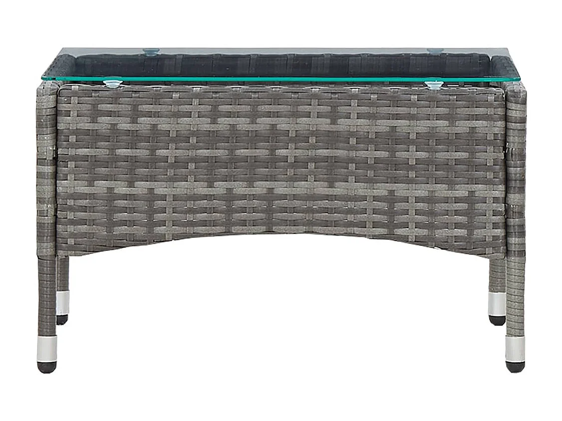 Mesa de centro 60x40x36 cm vime PE cinzento