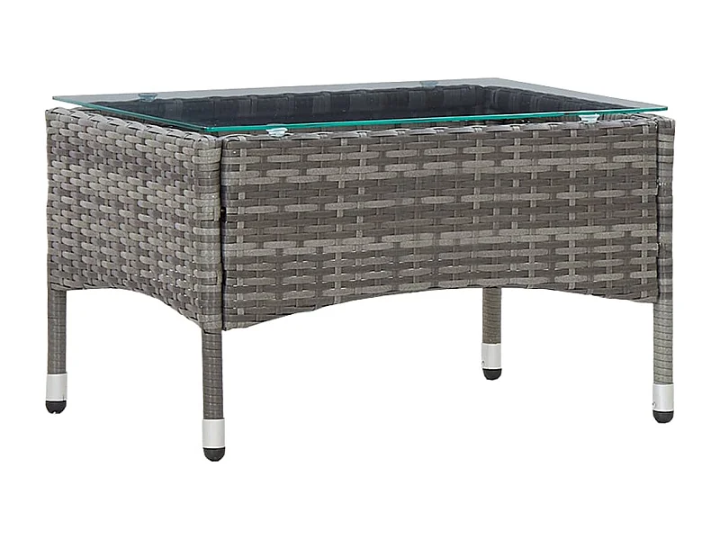 Table basse Gris 60x40x36 cm Résine tressée