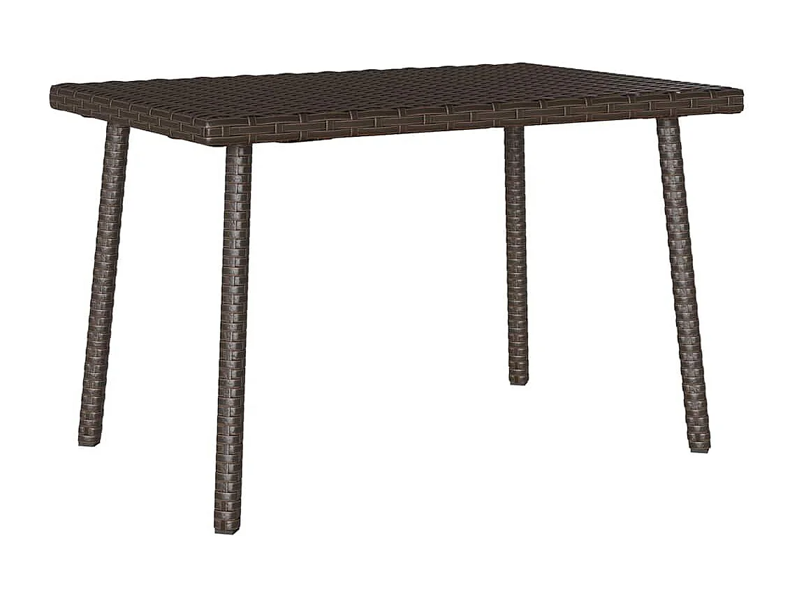 Mesa de centro de jardim retangular 60x40x37cm vime PE castanho
