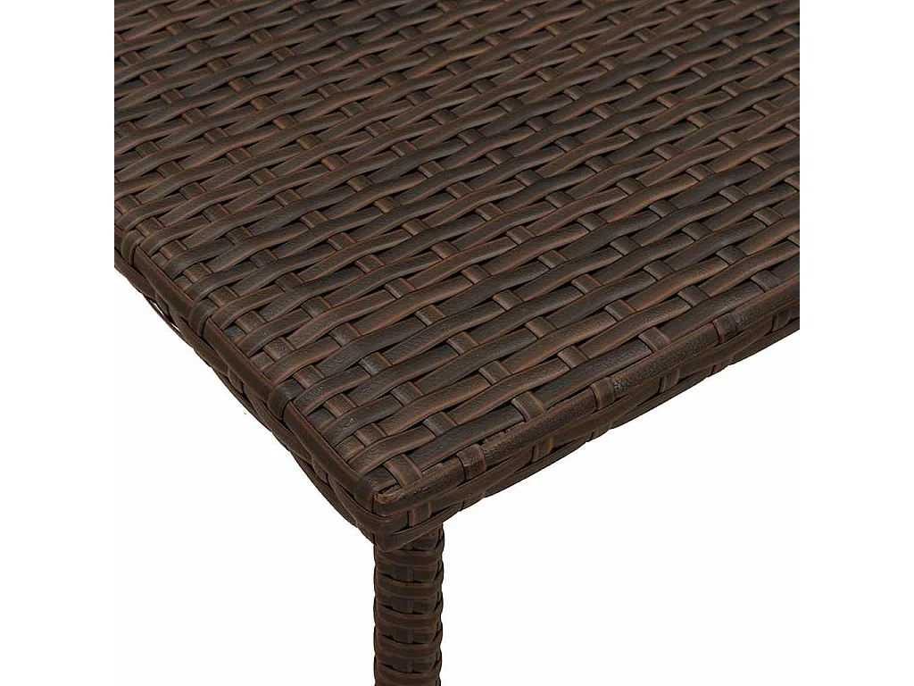 Mesa de centro de jardim retangular 60x40x37cm vime PE castanho