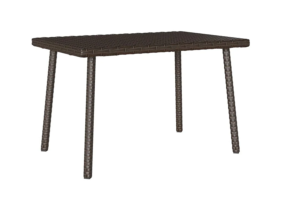 Table basse de jardin rectangulaire marron 60x40x37 cm rotin