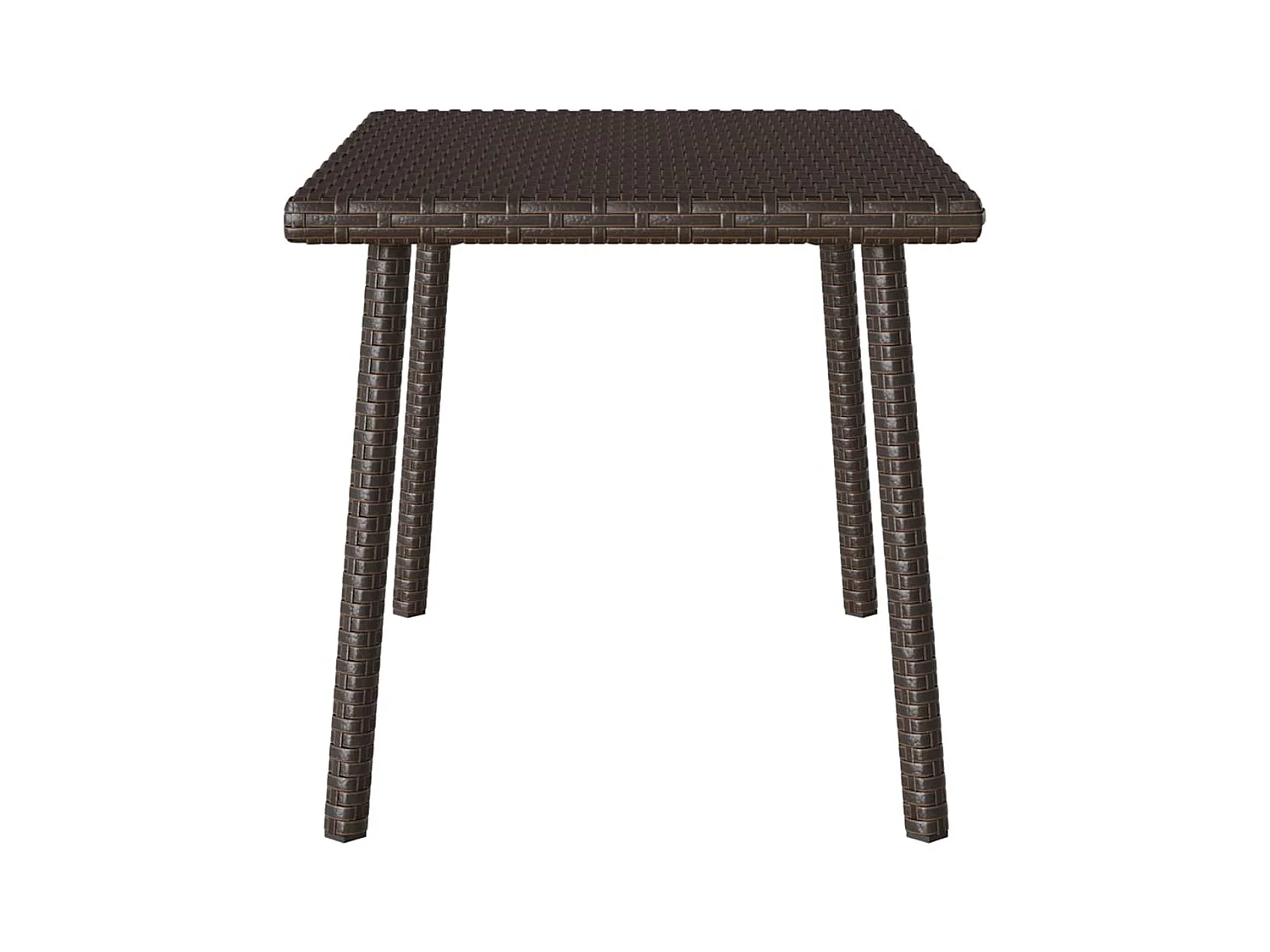 Table basse de jardin rectangulaire marron 60x40x37 cm rotin