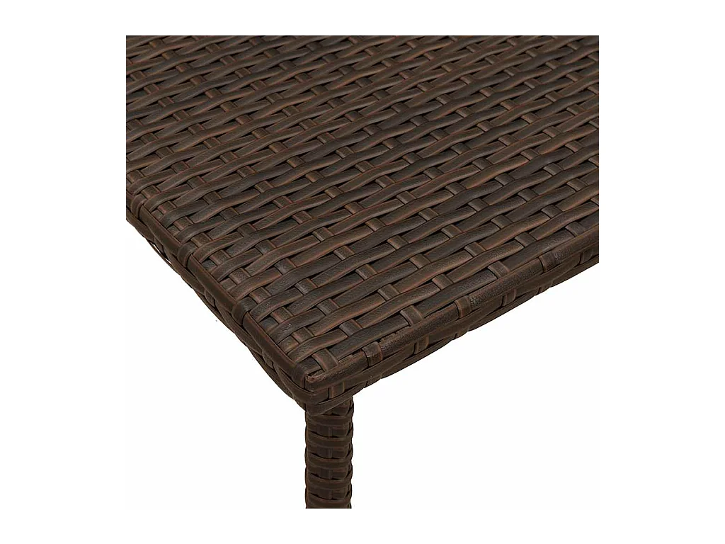 Table basse de jardin rectangulaire marron 60x40x37 cm rotin