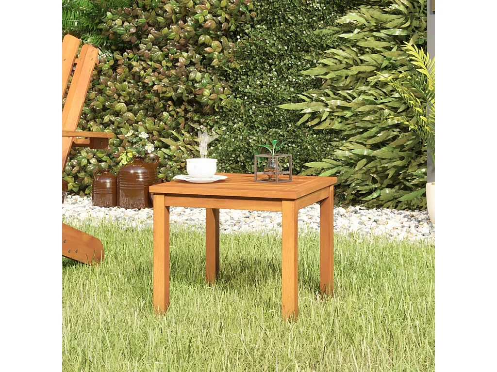 Mesa de centro de madera maciza de acacia 40x40x36 cm