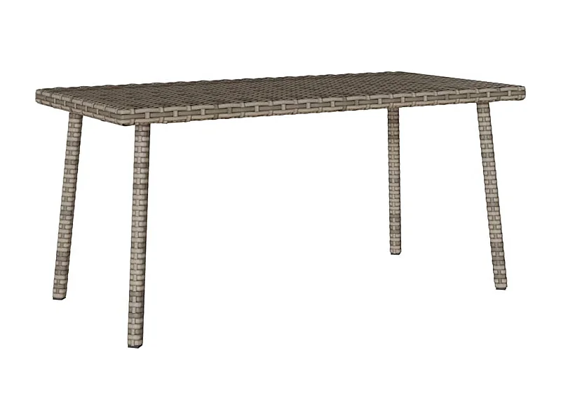 Mesa centro jardín rectangular gris 80x40x37cm ratán sintético