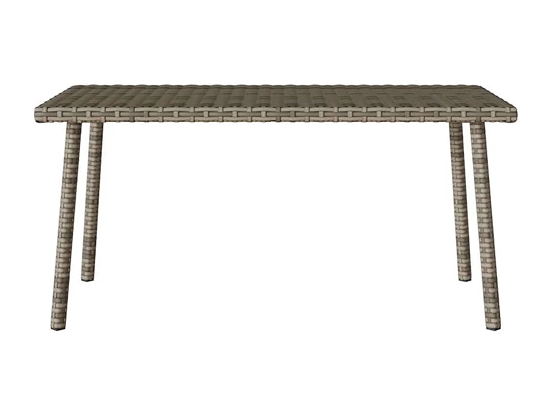 Tuin salontafel rechthoekig 80x40x37 cm poly rattan grijs