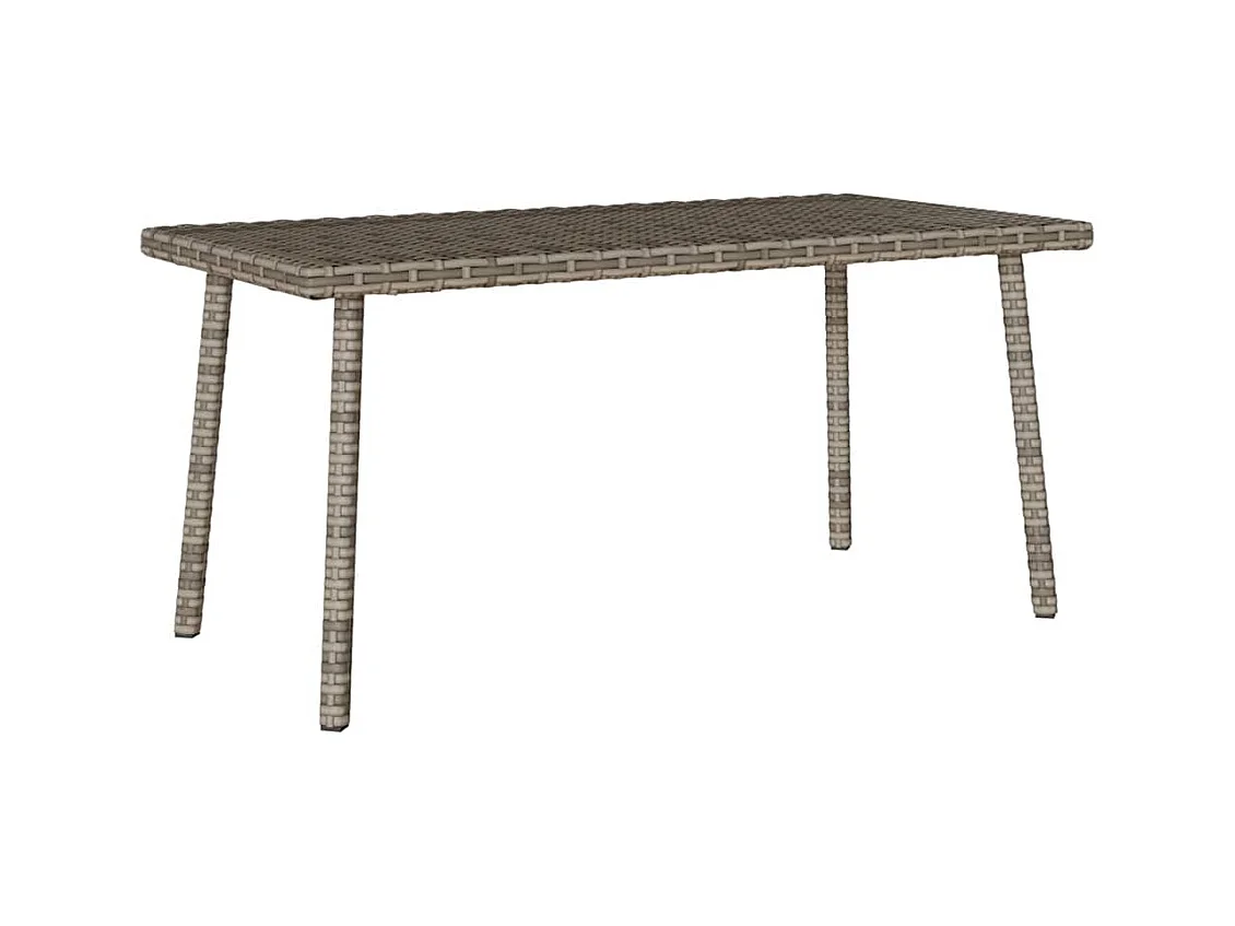 Table basse de jardin rectangulaire gris 80x40x37 cm rotin