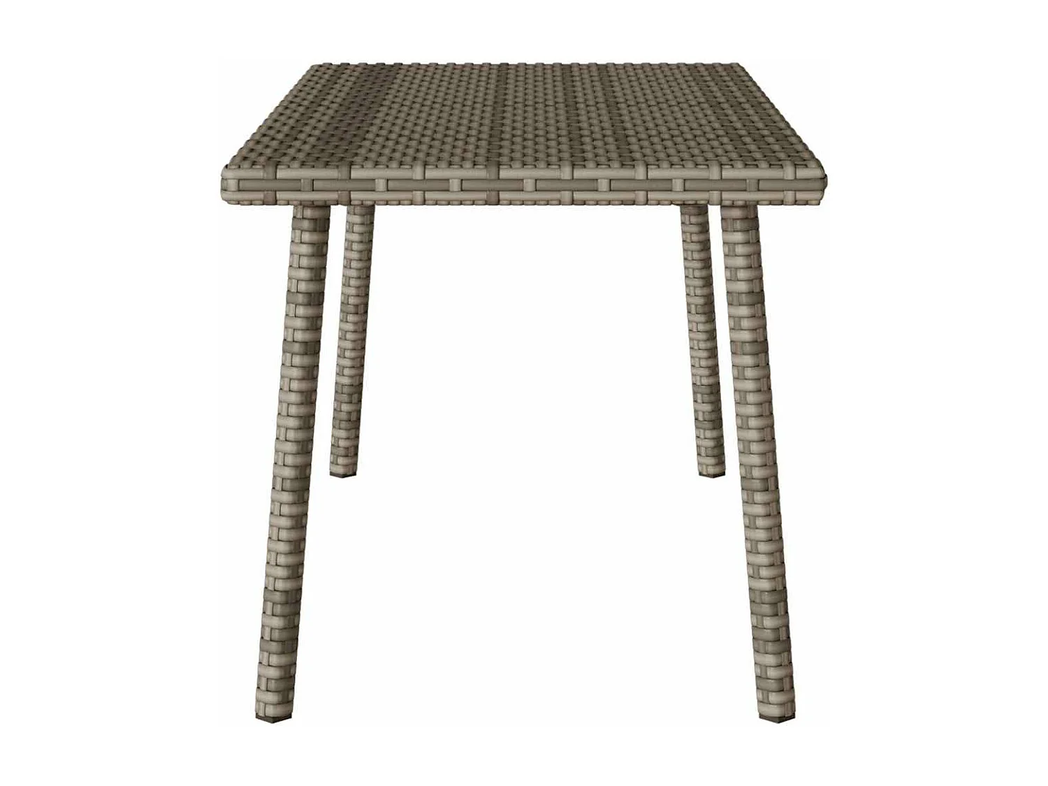 Table basse de jardin rectangulaire gris 80x40x37 cm rotin
