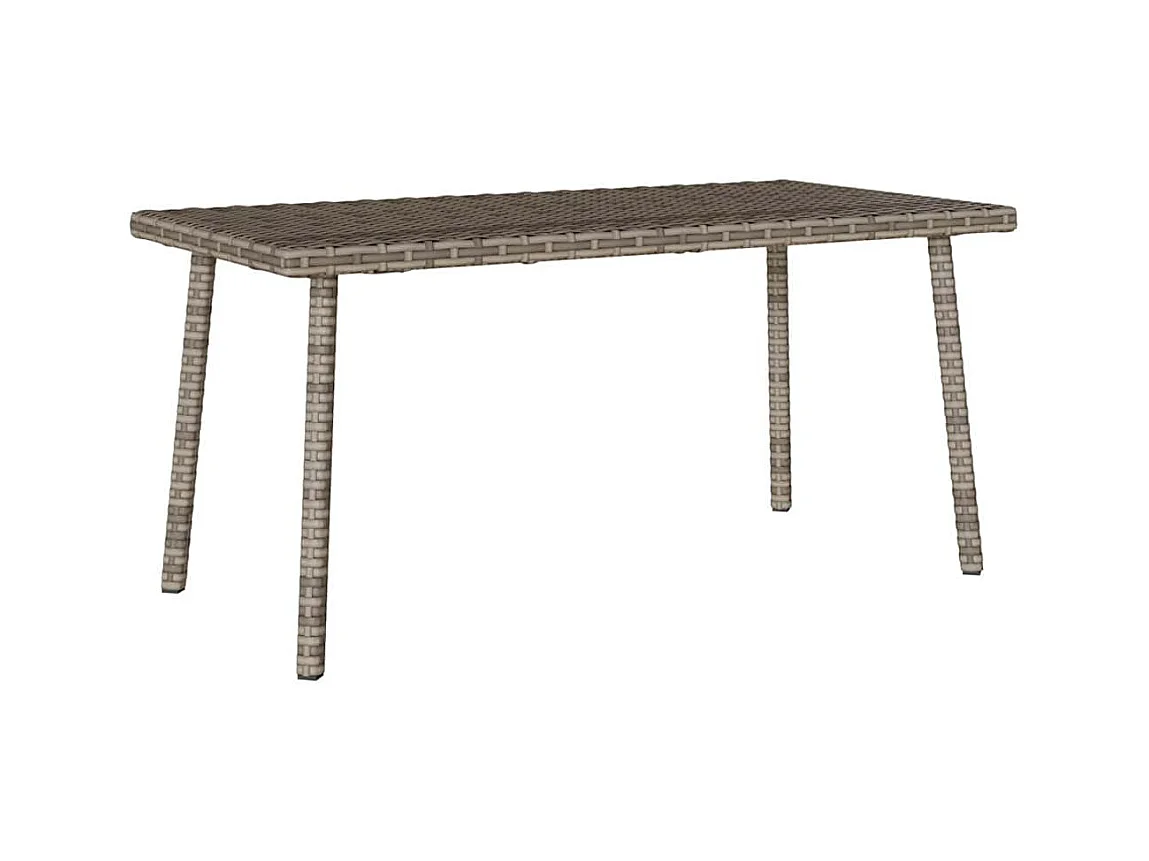 Table basse de jardin rectangulaire gris 80x40x37 cm rotin
