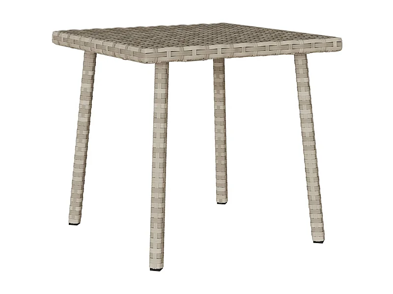 Tuin salontafel rechthoekig 40x40x37 cm poly rattan lichtgrijs