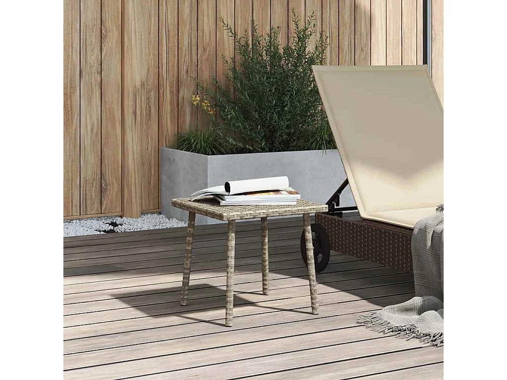 Mesa de centro de jardim retangular 40x40x37cm vime PE