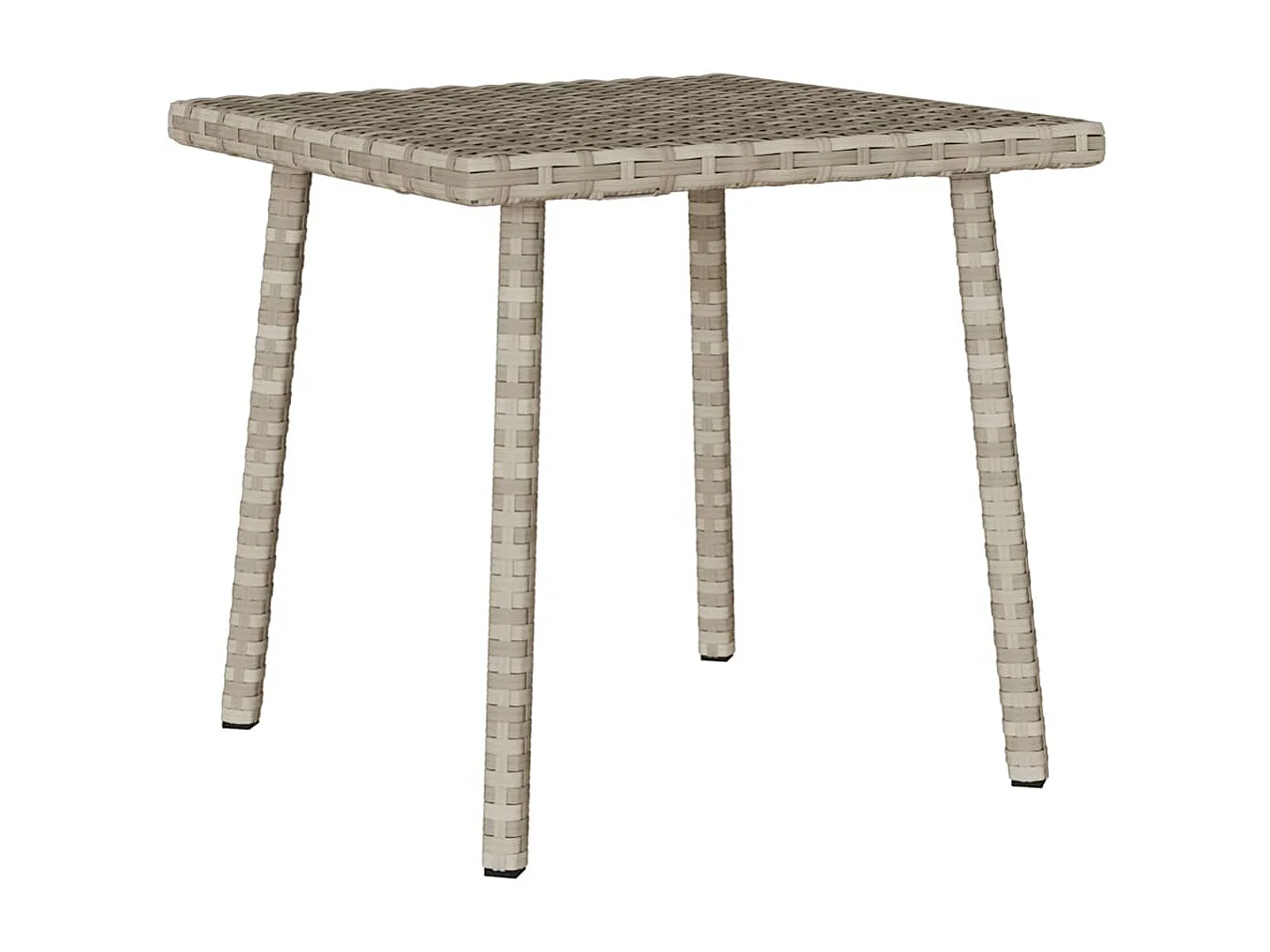 Table basse de jardin rectangulaire gris clair résine tressée