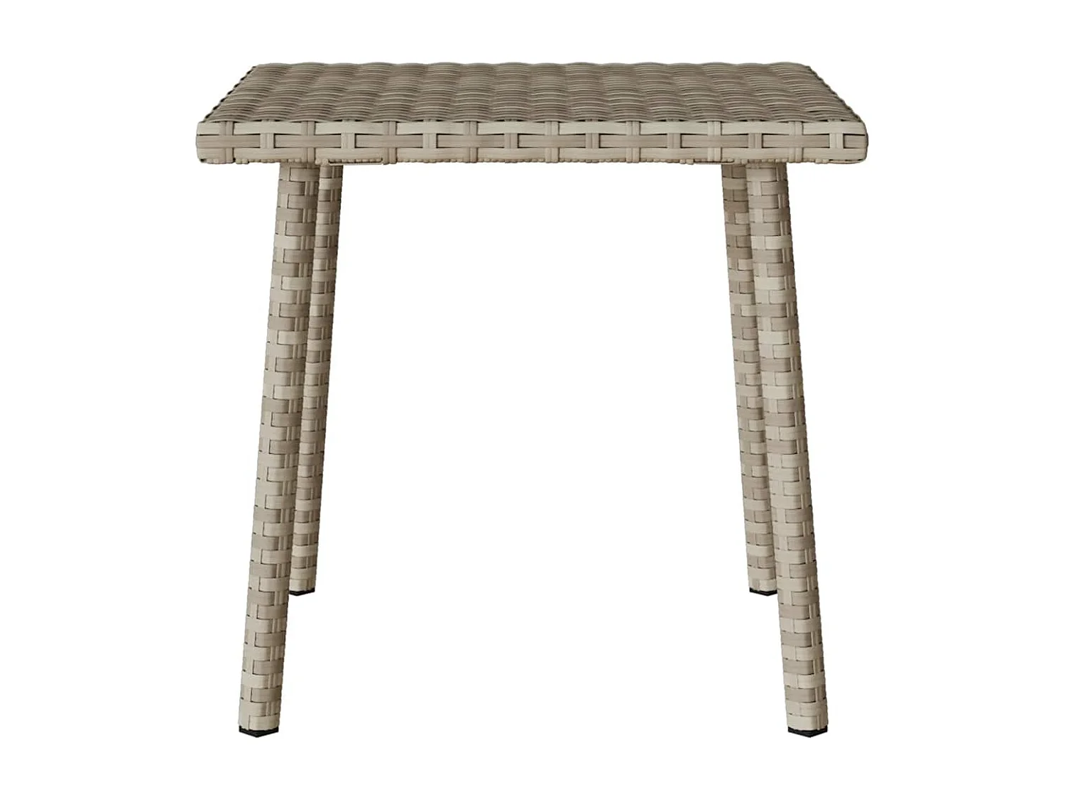 Table basse de jardin rectangulaire gris clair résine tressée