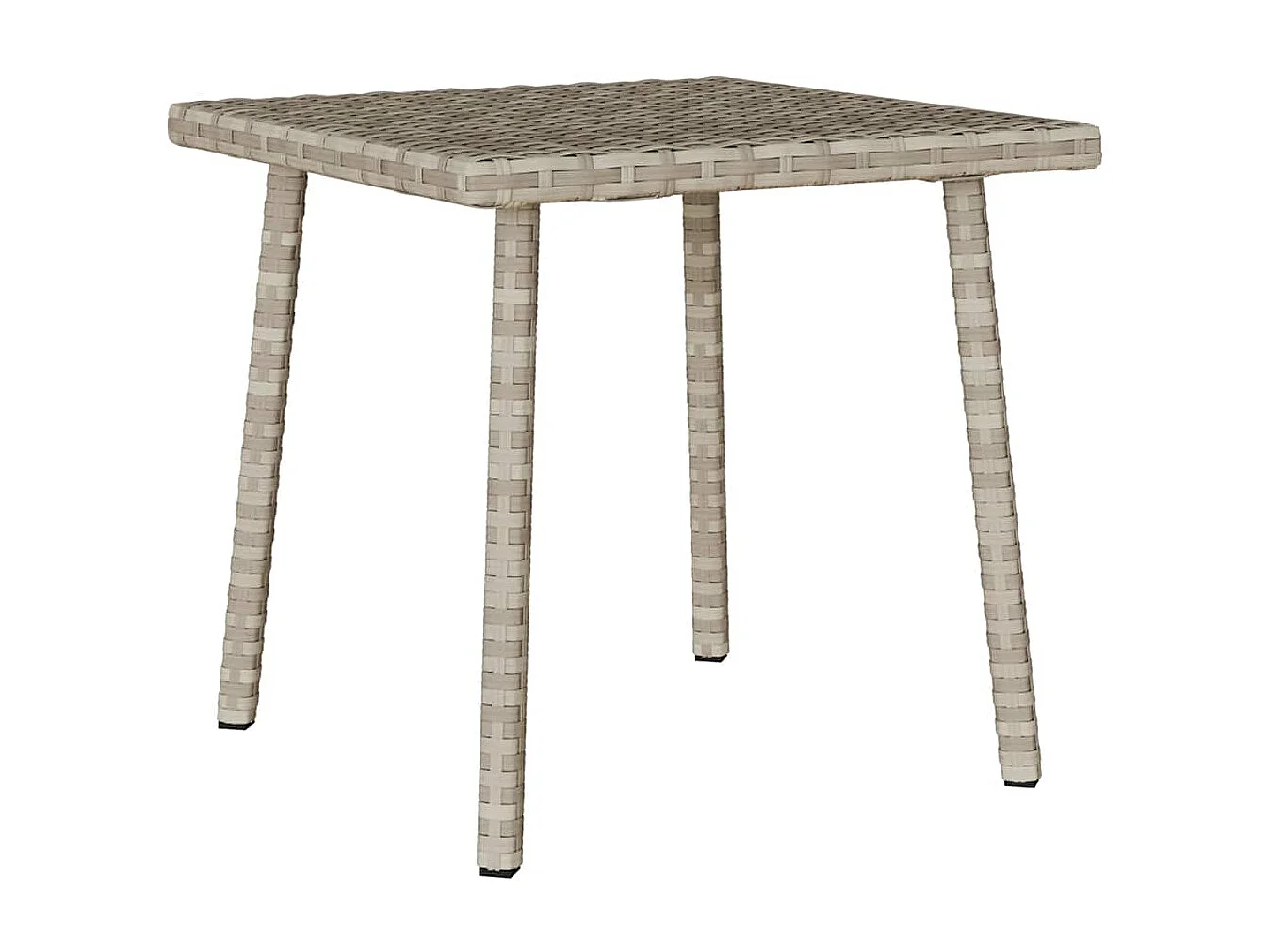 Table basse de jardin rectangulaire gris clair résine tressée