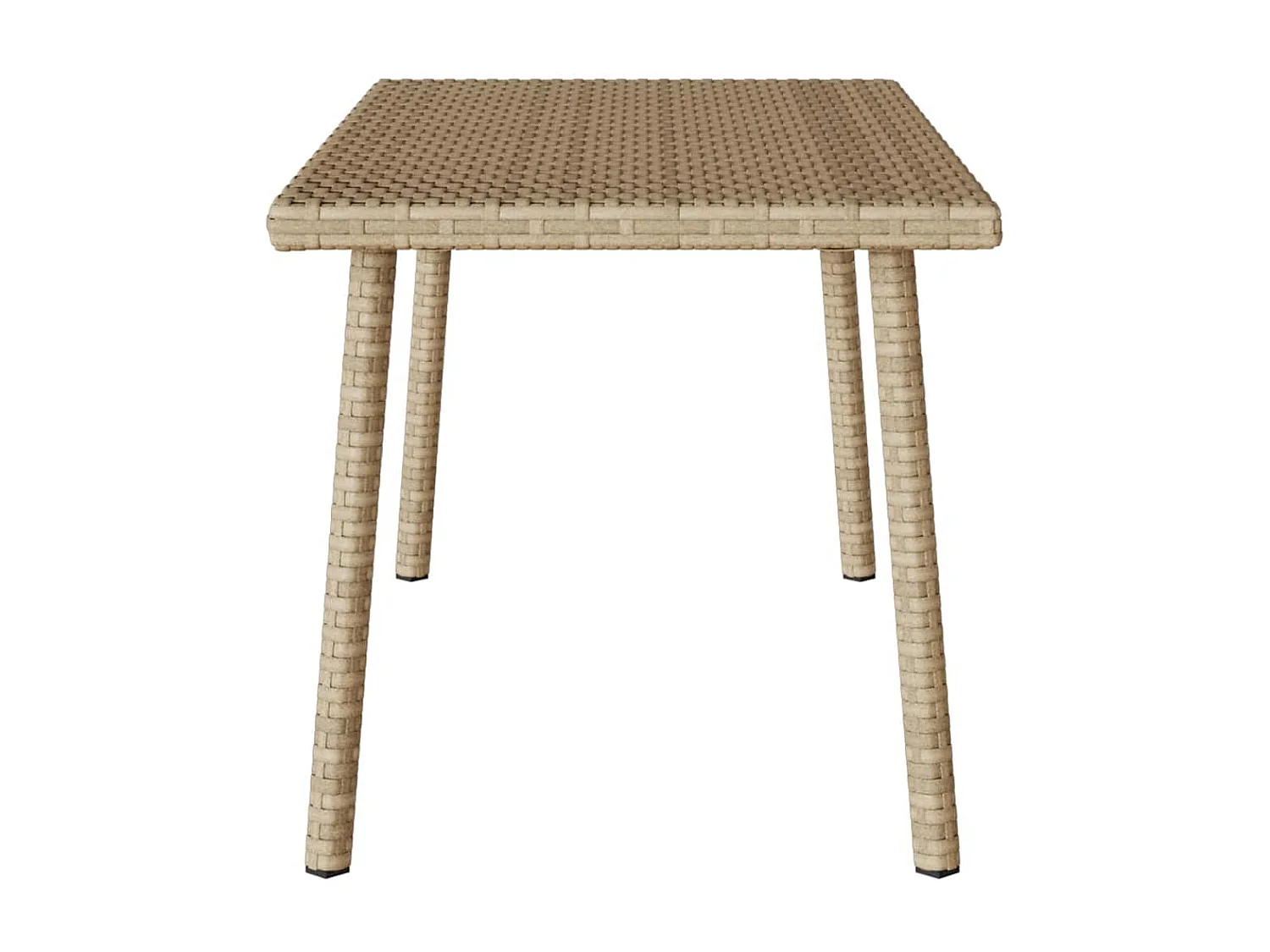 Mesa centro jardín rectangular beige 80x40x37cm ratán sintético