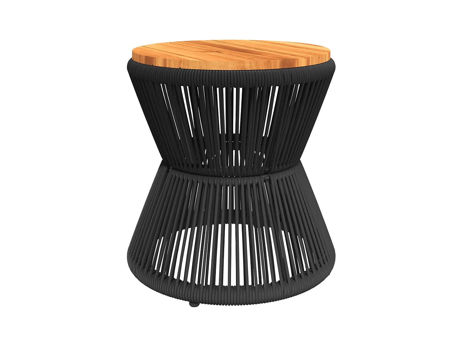 Table basse avec base en fil de fer noir bois d'acacia massif