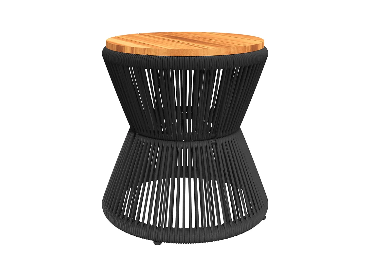 Table basse avec base en fil de fer noir bois d'acacia massif