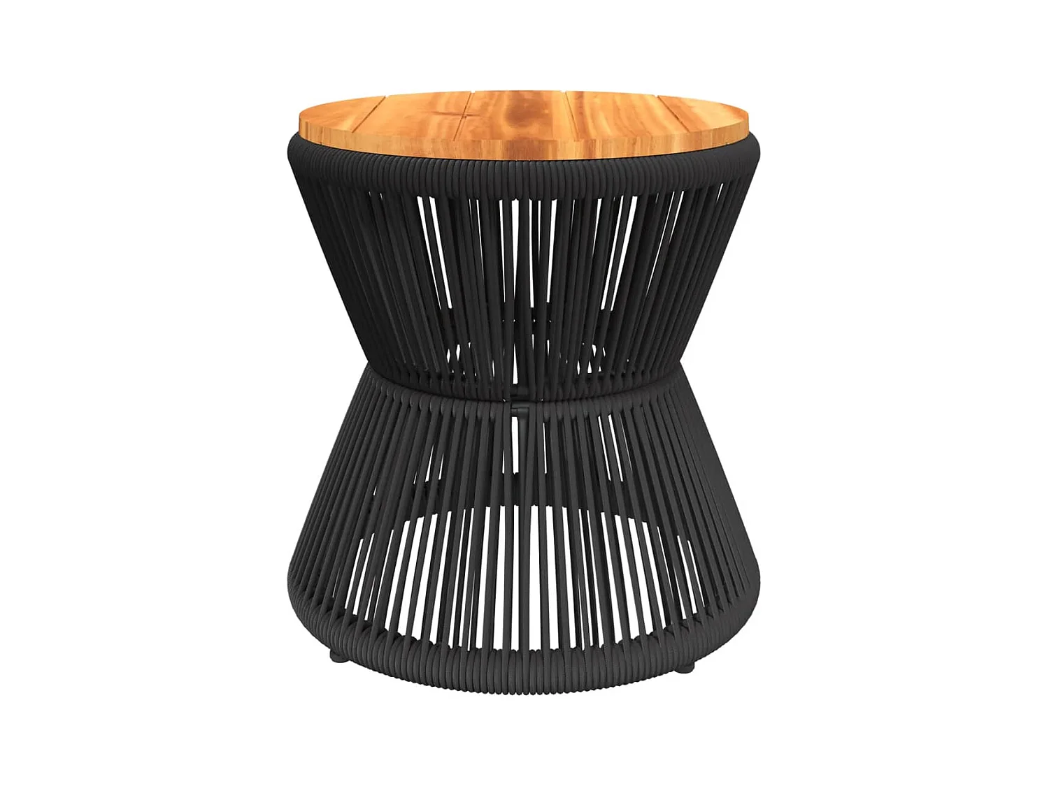 Table basse avec base en fil de fer noir bois d'acacia massif