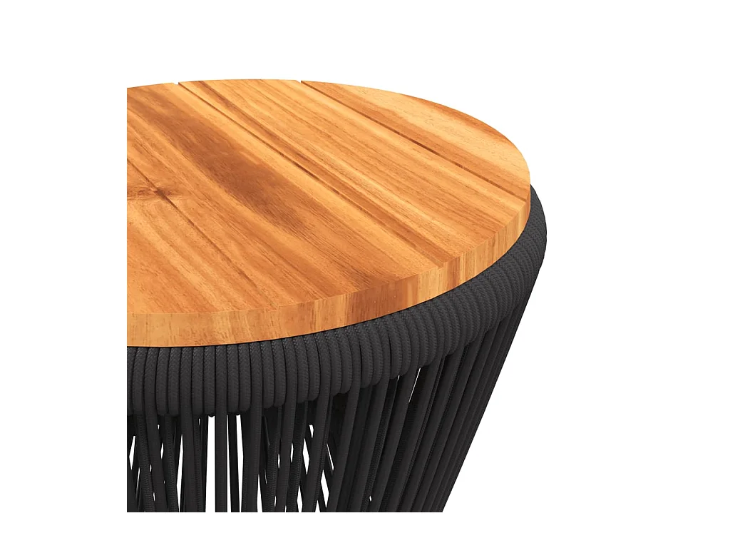 Table basse avec base en fil de fer noir bois d'acacia massif
