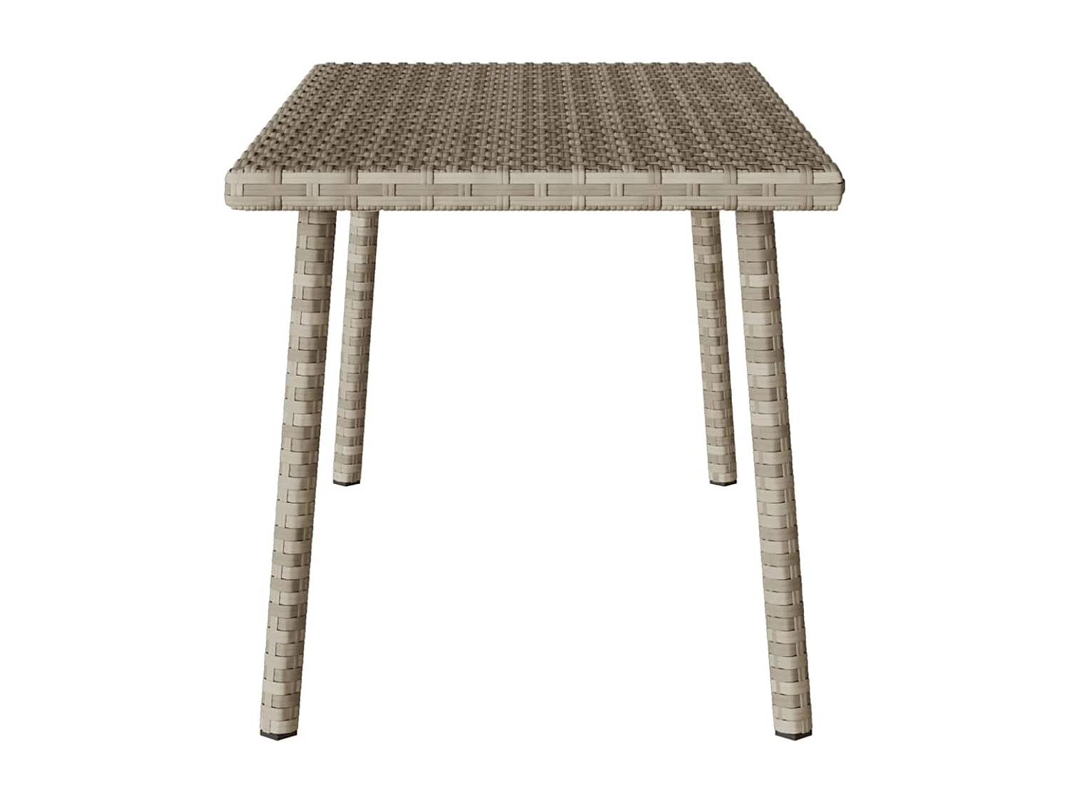 Table basse de jardin rectangulaire gris clair résine tressée