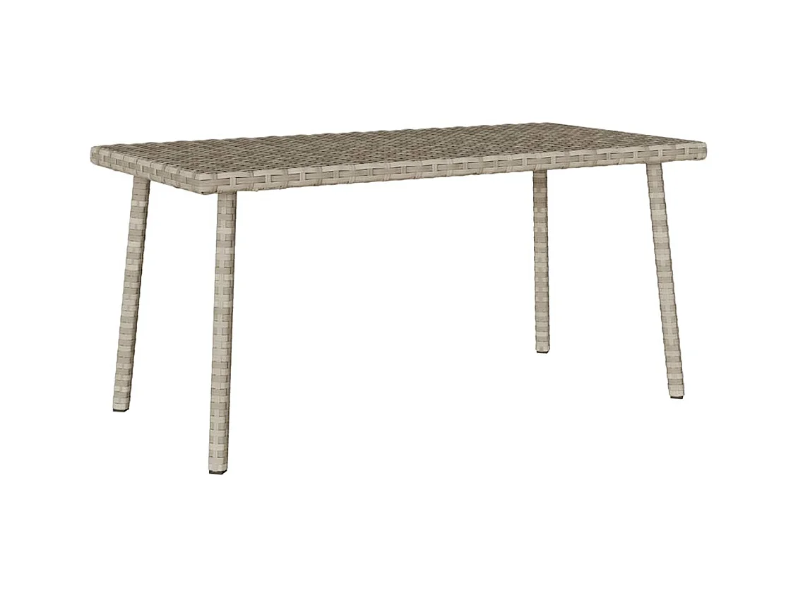 Table basse de jardin rectangulaire gris clair résine tressée