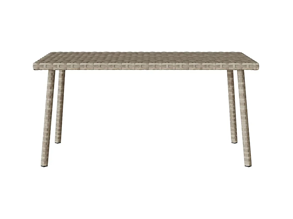 Table basse de jardin rectangulaire gris clair résine tressée