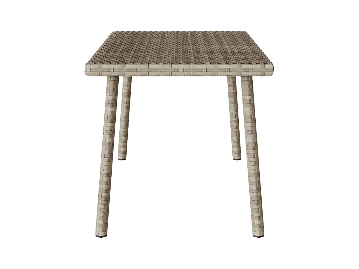 Table basse de jardin rectangulaire gris clair résine tressée