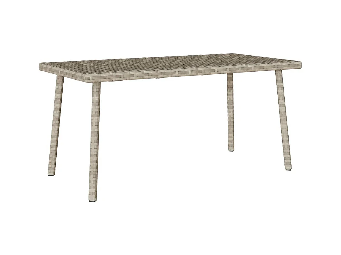 Table basse de jardin rectangulaire gris clair résine tressée