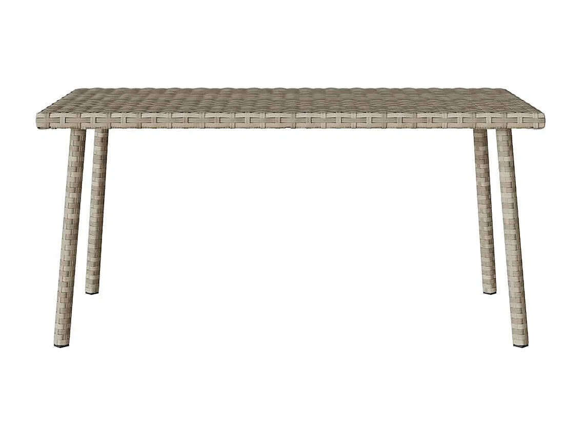 Table basse de jardin rectangulaire gris clair résine tressée