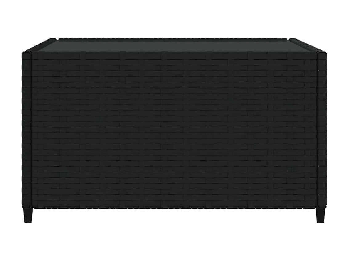 Mesa de centro jardín cuadrada ratán sintético negro 50x50x30cm
