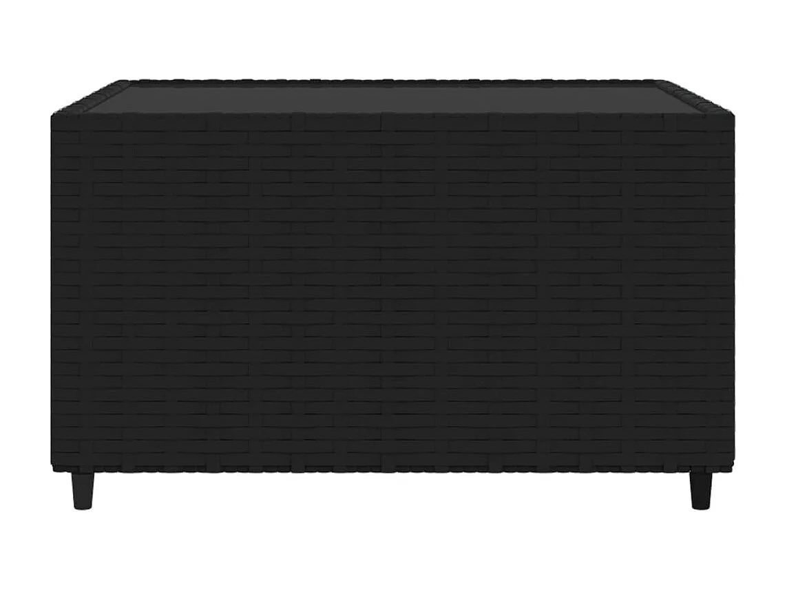 Mesa de centro jardín cuadrada ratán sintético negro 50x50x30cm