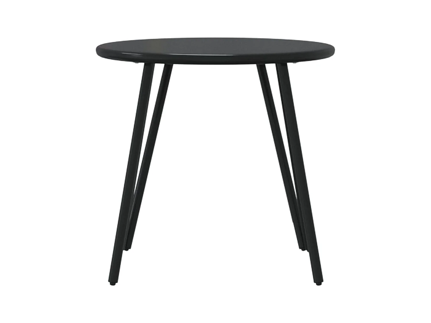 Tables basses de jardin 2pièces rondes noir acier enduit de poudre