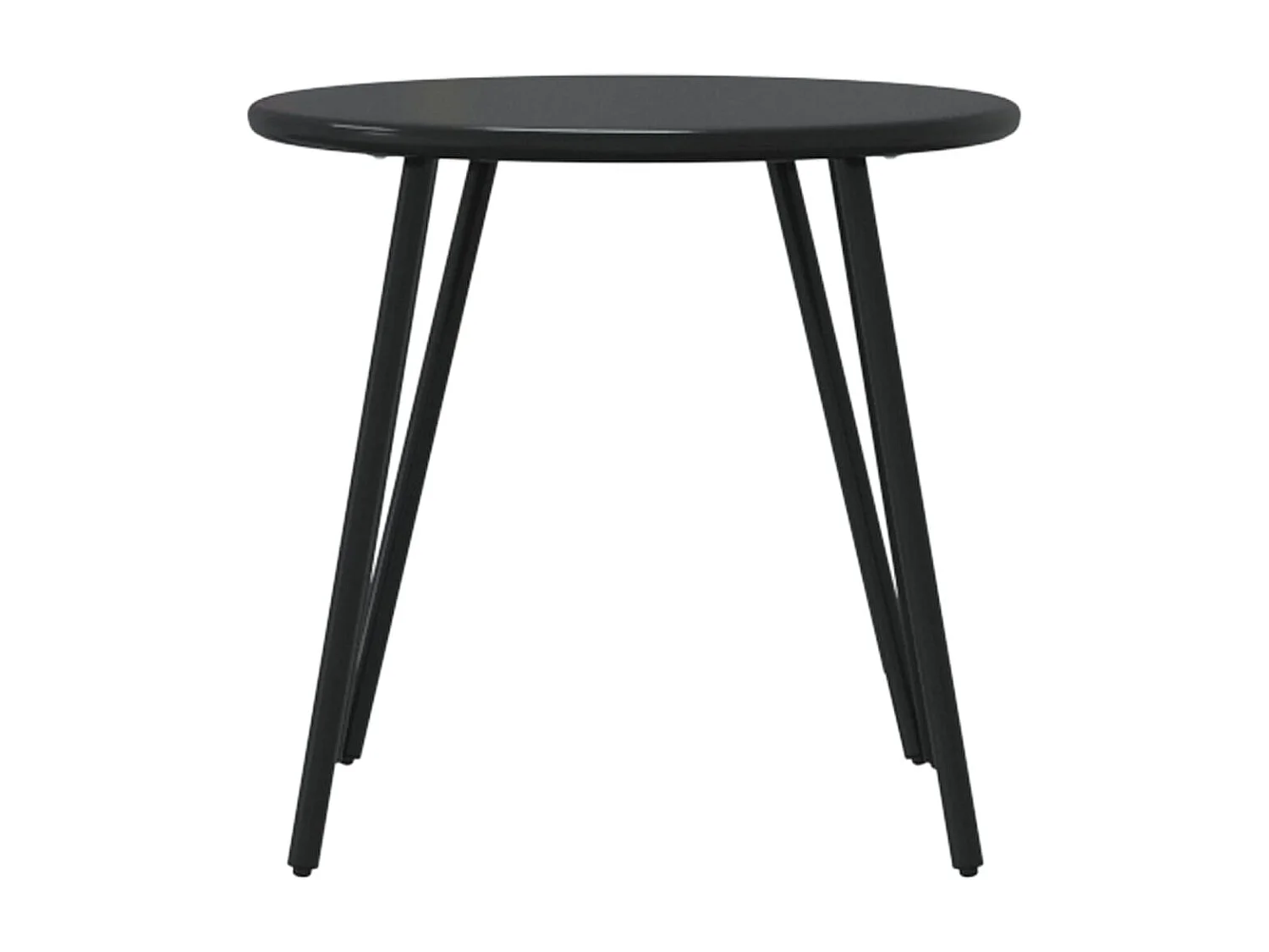 Tables basses de jardin 2pièces rondes noir acier enduit de poudre