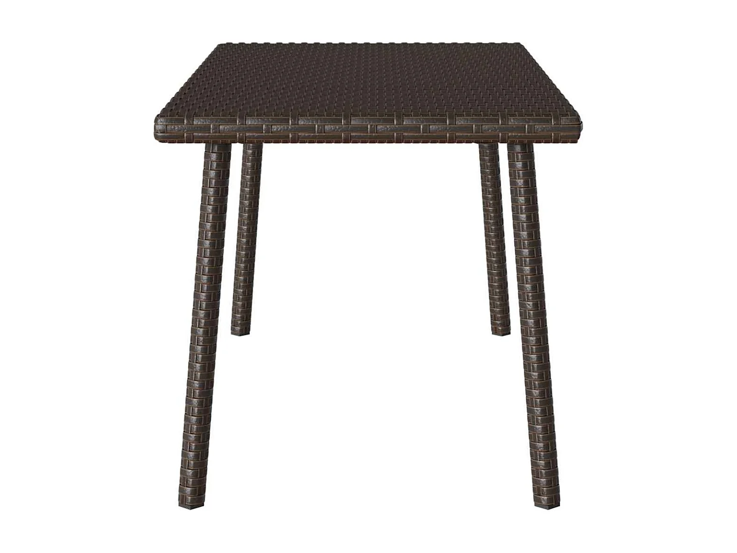 Tuin salontafel rechthoekig 80x40x37 cm poly rattan bruin