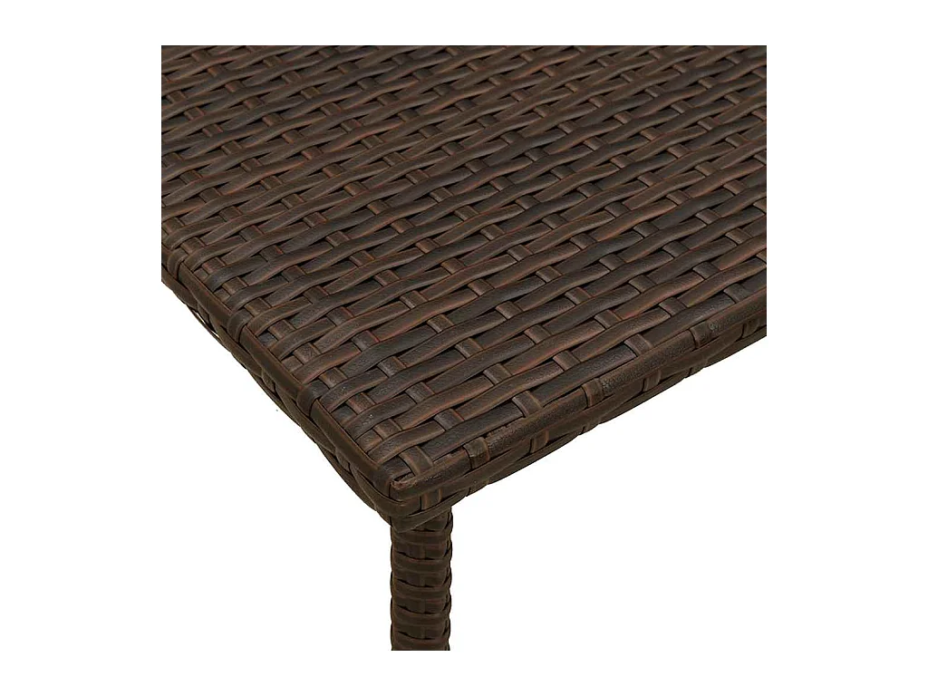 Table basse de jardin rectangulaire marron 40x40x37 cm rotin