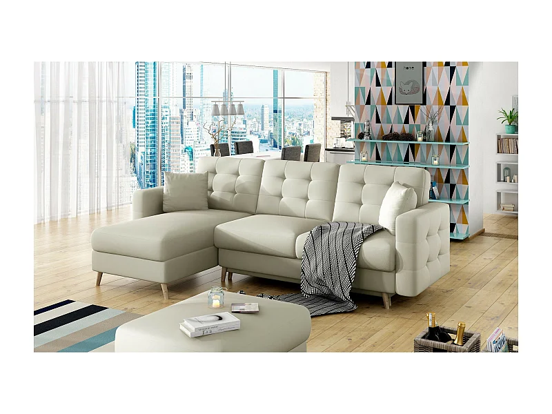 Ecksofa Daron L/Stoff-Beige