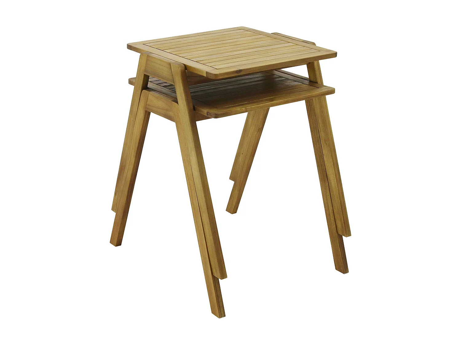 Table de jardin carrée en bois d'eucalyptus