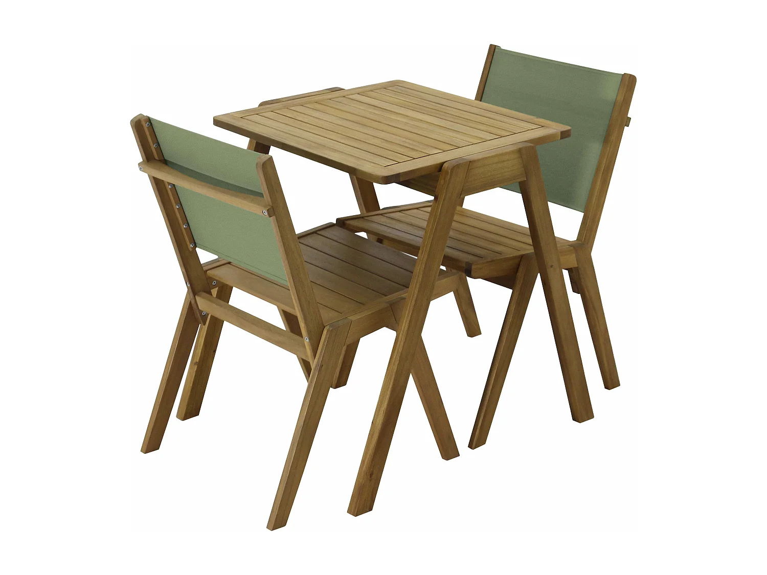 Table de jardin carrée en bois d'eucalyptus