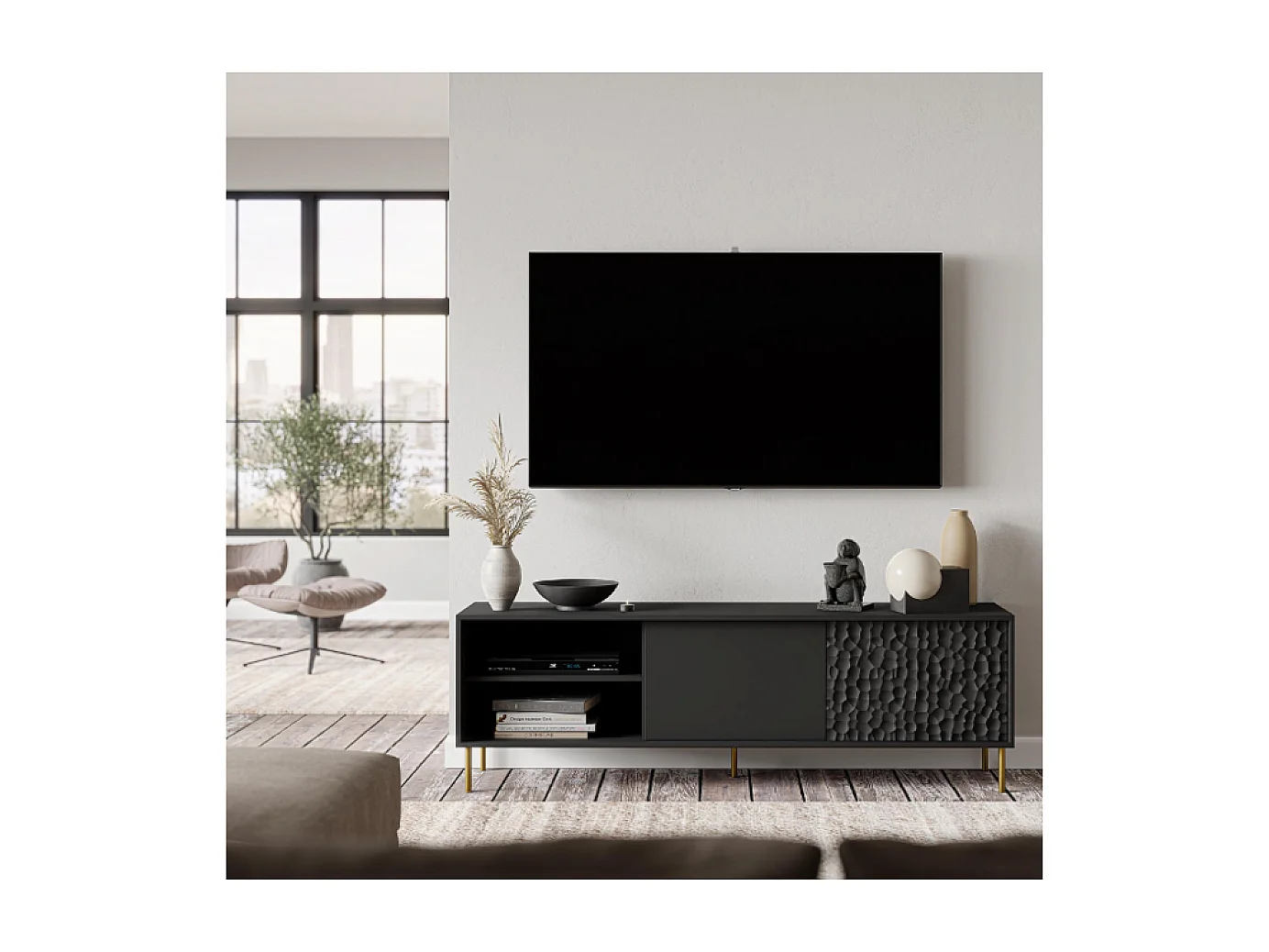 Banc TV Bulet/Noir&Or