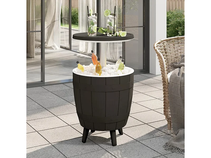 Table à glacière 3 en 1 noir polypropylène