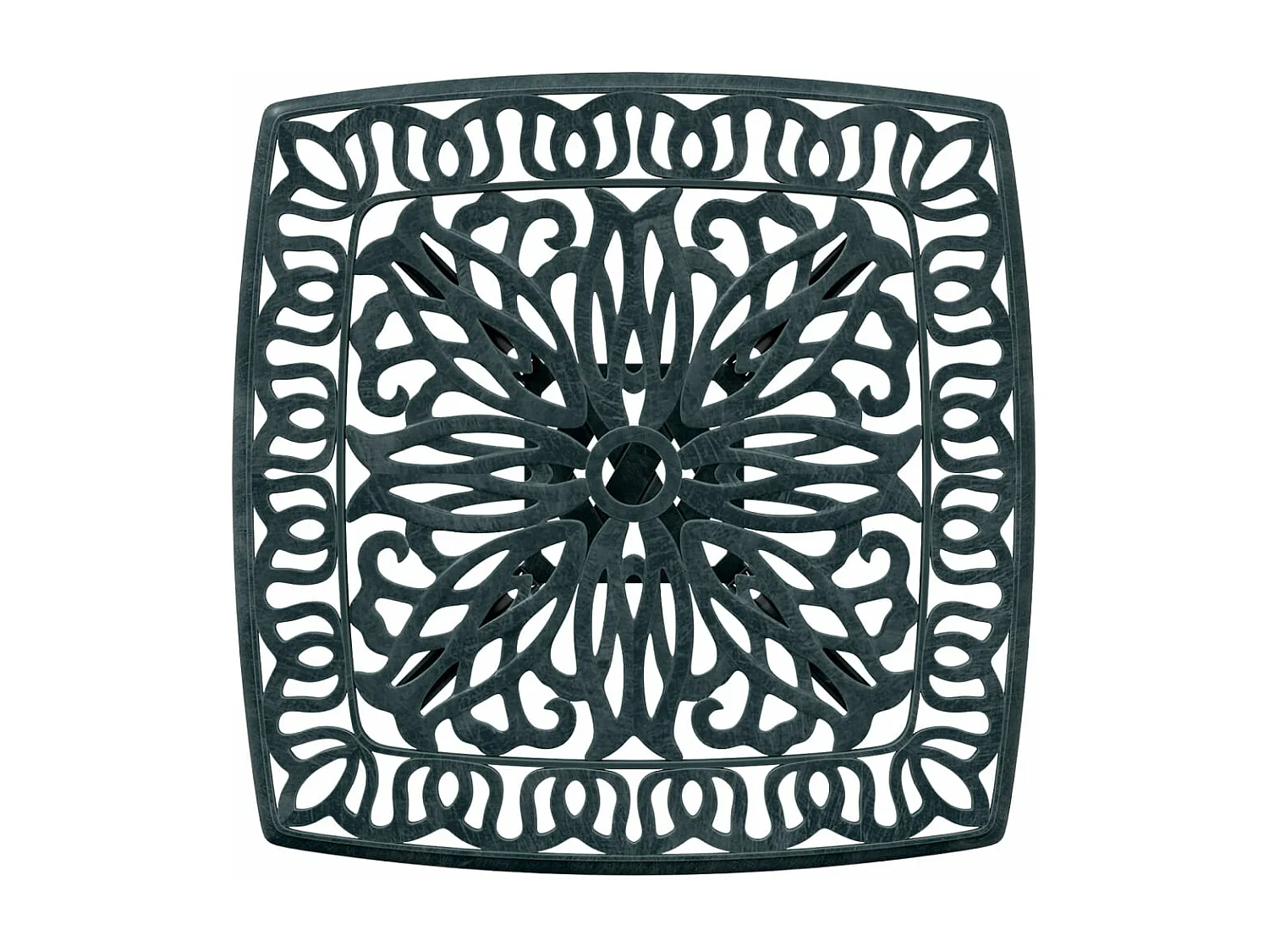 Table de jardin vert 53x53x53 cm aluminium coulé