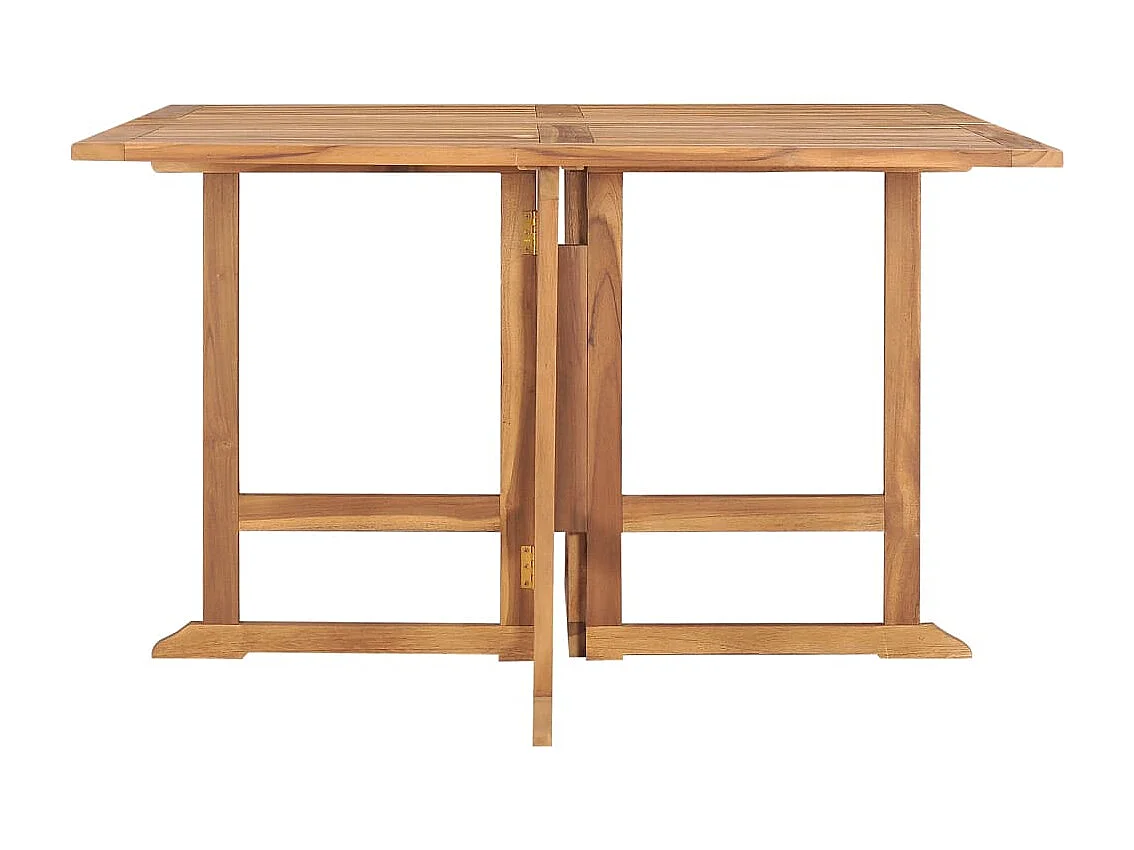 Table à dîner de jardin pliable 110x110x75 cm Teck massif