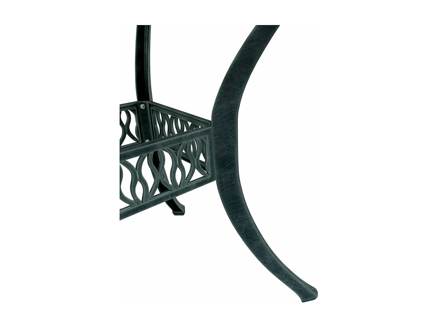 Table de jardin vert Ø90x75 cm aluminium coulé