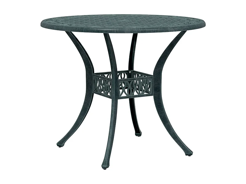 Table de jardin vert Ø90x75 cm aluminium coulé