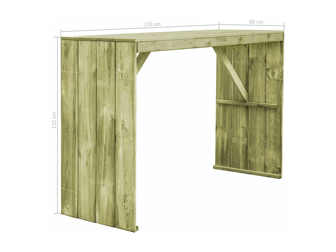 Mesa de bar 170x60x110 cm pinho impregnado