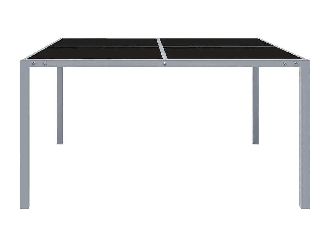 Table de jardin 130x130x72 cm Gris Acier et verre