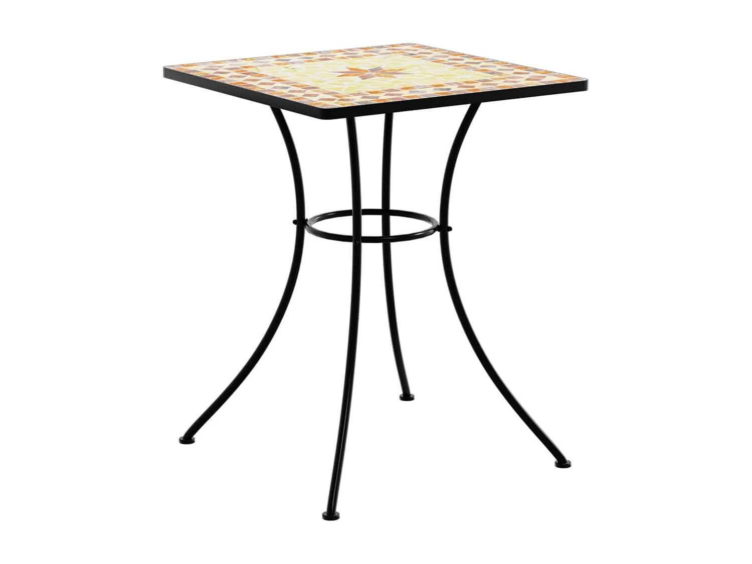 Table de bistro mosaïque terre cuite 60x60x74 cm céramique