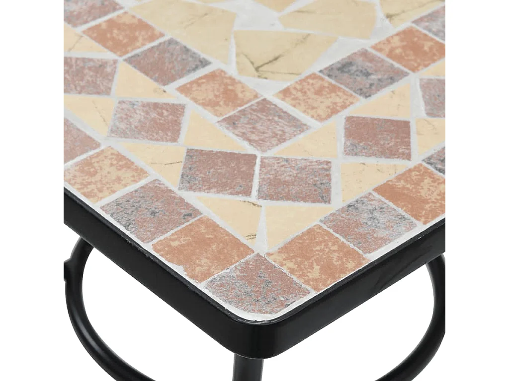 Table de bistro mosaïque terre cuite 60x60x74 cm céramique