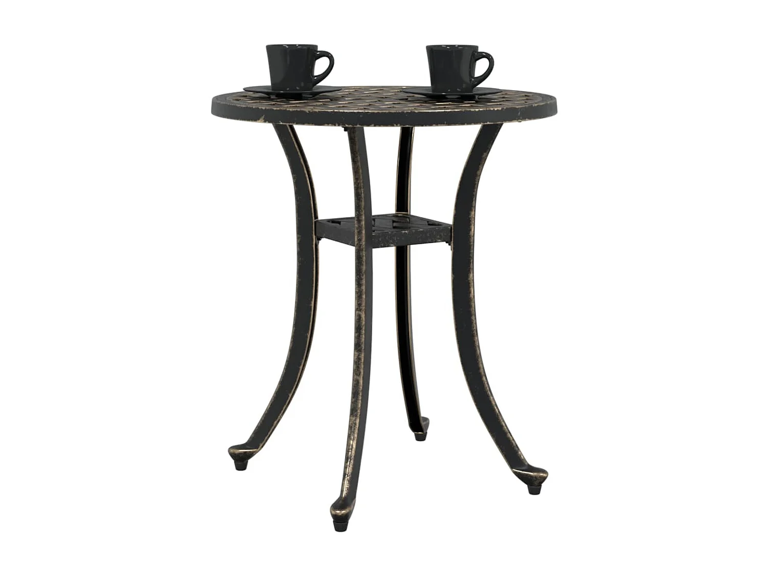 Table de jardin bronze Ø48x53 cm aluminium coulé